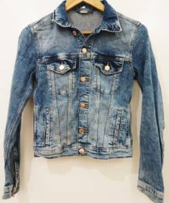Jacket En Jean-Couleur Bleue-Marque &DENIM-Qualité 100%Coton-Pour Femme-Taille S-Style Sortie-Ref:2460043