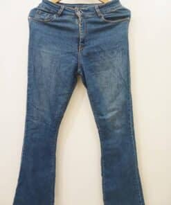 Pantalon En Jean-Couleur Bleue-Marque BERSHKA -Qualité 100%Coton-Pour Femme-Taille M,L-Style Vintage-Ref:2460057