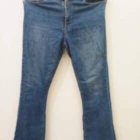 Pantalon En Jean-Couleur Bleue-Marque BERSHKA -Qualité 100%Coton-Pour Femme-Taille M,L-Style Vintage-Ref:2460057